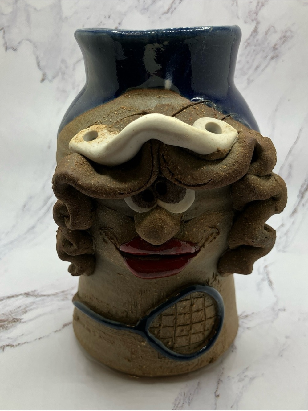 Ugly Face Pottery Mug